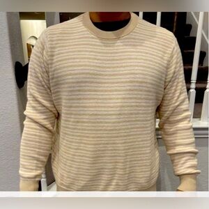 NWT-Men's Cream & Tan 
Striped Sweater
Men Small